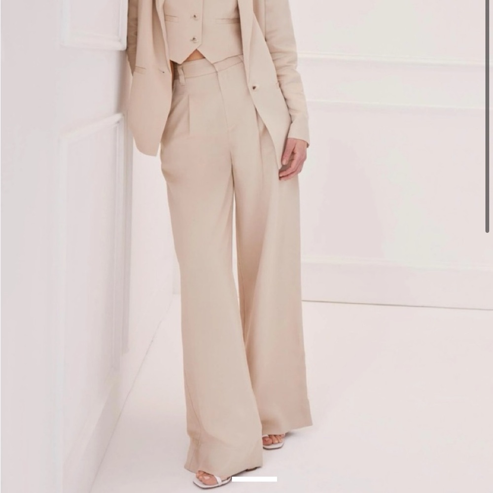 Something Navy Wide Leg Cream Pants